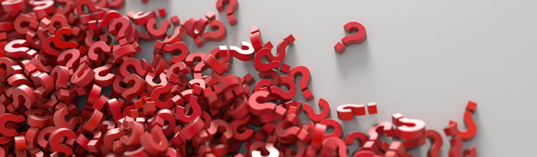 A group of three dimensional question mark blocks.