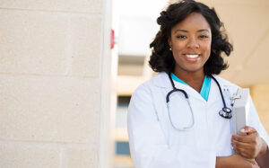 Nursing student with stethoscope