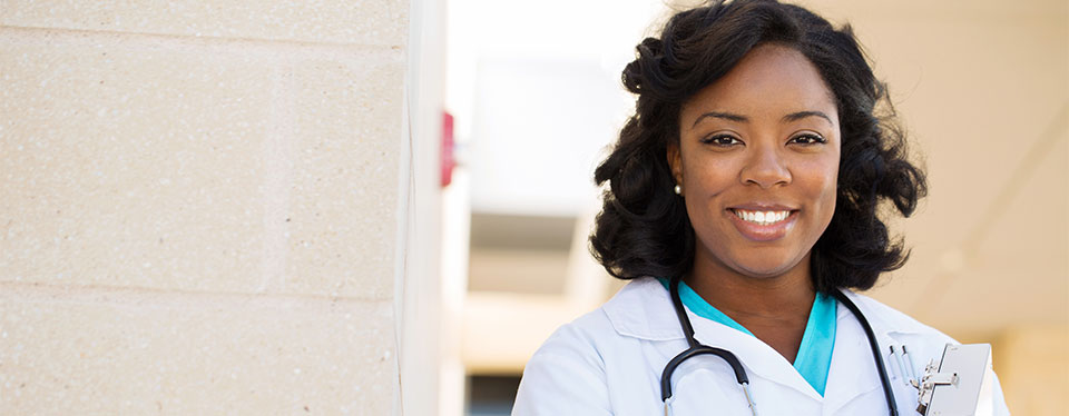 Female nursing student in hallway featured image