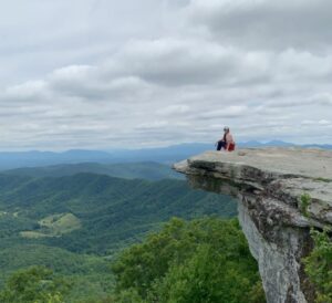 Travel nurse Erica Wildes out and about on a hike.