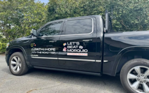 Fighting For Freya logo on a pickup truck