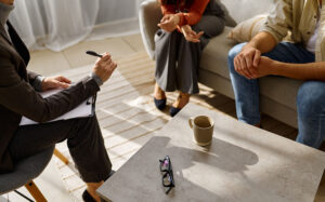 couple in a therapy session with counselor